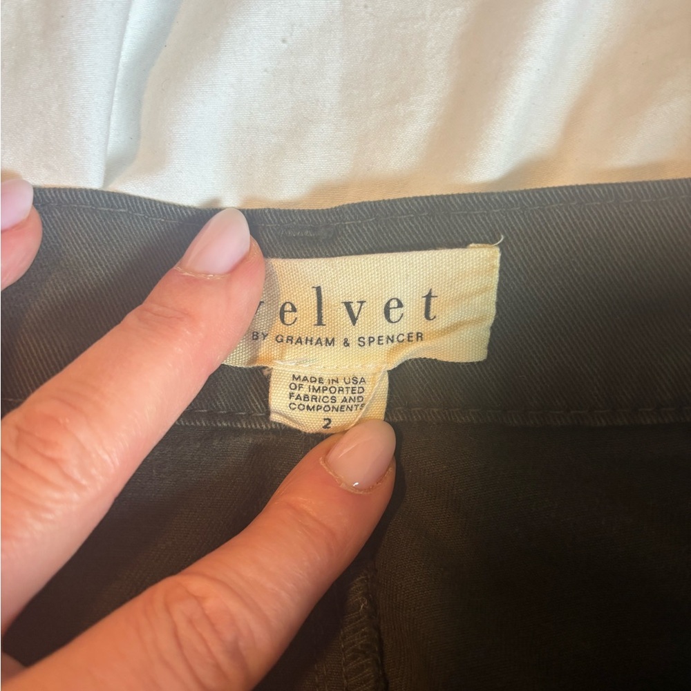 VELVET BY GRAHAM & SPENCER BRYLIE PANTS SIZE 2 COLOR MOSS - Picture 7 of 8